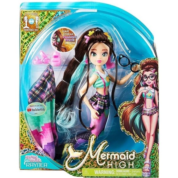 Spin Master Other - MERMAID HIGH, Spring Break Raynea Mermaid Doll & Accessories with Removable Tail